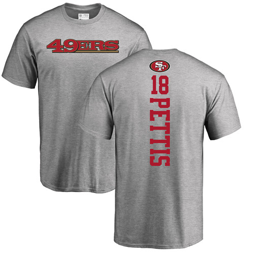 Men San Francisco 49ers Ash Dante Pettis Backer #18 NFL T Shirt